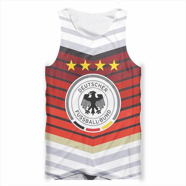 

3d german flag print vest mens streetwear casual tank couple summer sleeveless hombre gym, White;black