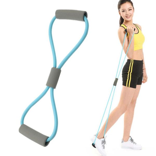 

resistance bands 8 word rubber yoga fitness chest expander rope sports exercise workout equipment gym training tension