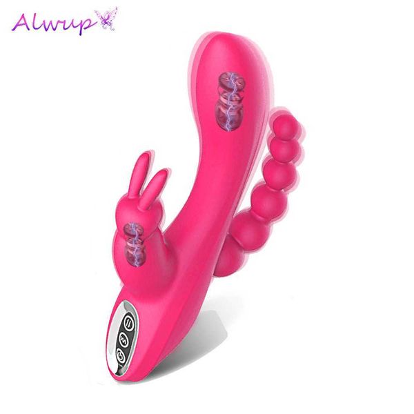 massaggiatore sessuale Coniglio sesso G Spot stimolatore clitorideo pene anale vibratore vibratore doppia penetrazione giocattoli sessuali per donne coppie adulte prodotto sessuale X0602