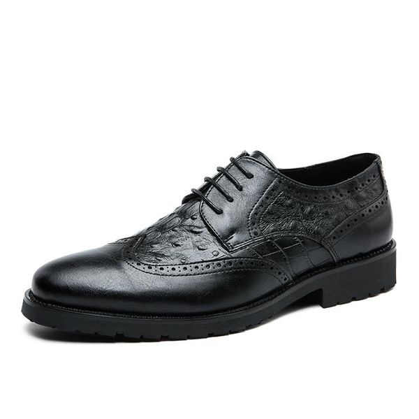 

dress shoes men's formal leather wedding retro fashion business office flat oxford, Black