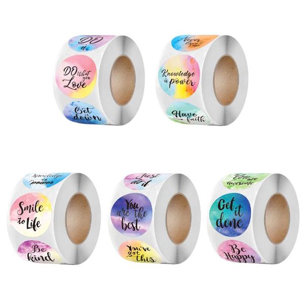 

greeting cards 1.5inch 500pcs "never give up "watercolor encourage stickers gift decor stationery decals school favors envelope se