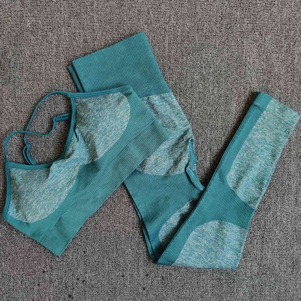 

11 colors seamless yoga set fitness clothing sportswear high waist women's wear gym leggings tights padded push-up sports suits, Gray