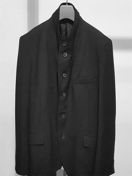 

men's suits & blazers spring lapel solid color single breasted mouth plug design leisure suit simple loose fashion jacket, White;black