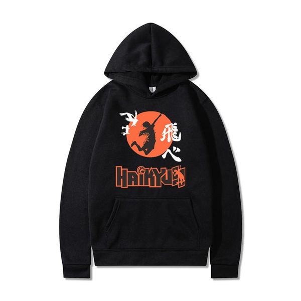 

men's hoodies & sweatshirts 2021 japan anime haikyuu cosplay hoodie women men harajuku sweatshirt karasuno high school pullover hooded, Black