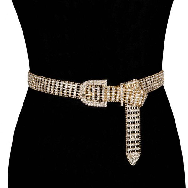 

belts shiny women belt rhinestone waistband bright bride bling crystal diamond sliver gold chain strap girdle high qu, Black;brown