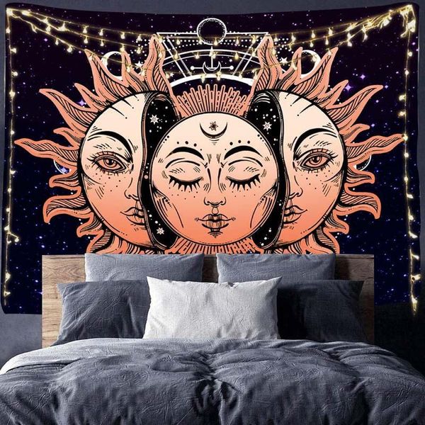 

tapestries sun moon face mandala tapestry wall hanging cloth decor camping travel mattress bohemian sleeping pad