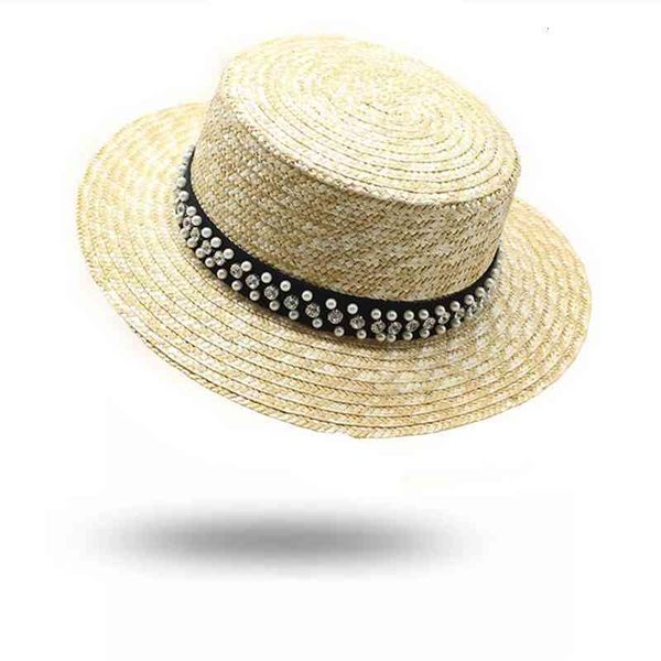 

wide brim hats summer women's boater beach side female casual panama lady classic flat straw sun women fedoras 9bgi, Blue;gray