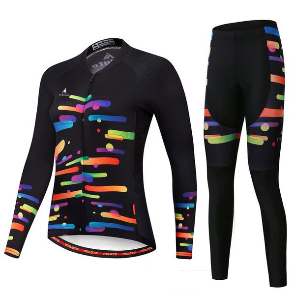 2024 maglia da ciclismo Miloto autunno donna manica lunga Quick Dry Anti UV Set Mountain Bike abbigliamento sportivo B5