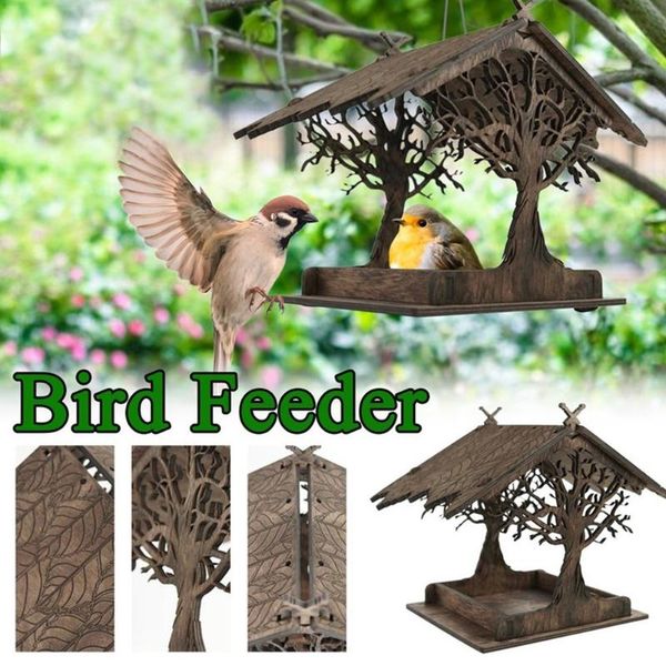 

other bird supplies wooden feeder birdhouse outdoor garden courtyard decoration pendant birch plywood wildlife accessories decor