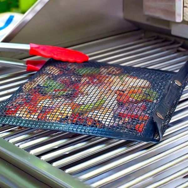 

tools & accessories reusable bbq grill mesh bag grilling ptfe nonstick mat oven smoker baking