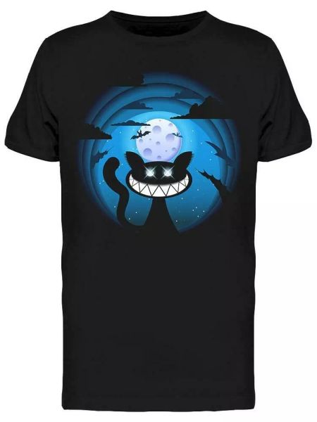 

smiling cat tee men's -image by shutterstock, White;black