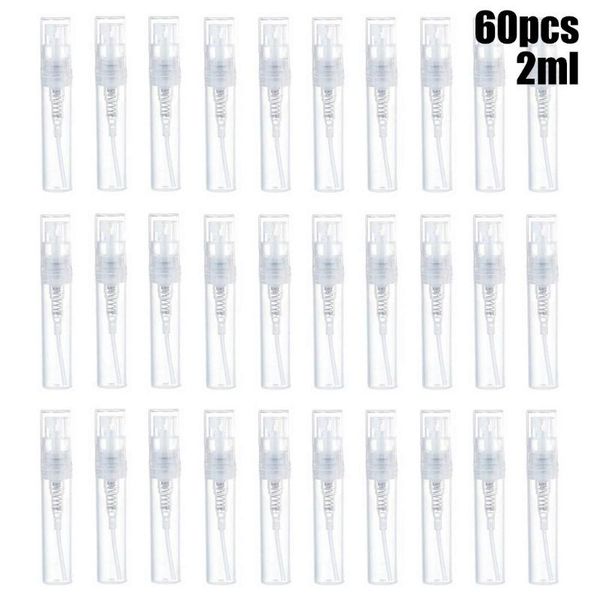 

liquid soap dispenser 60x2ml clear plastic spray refillable bottle perfume atomiser travel pump sample outdoor portable tool