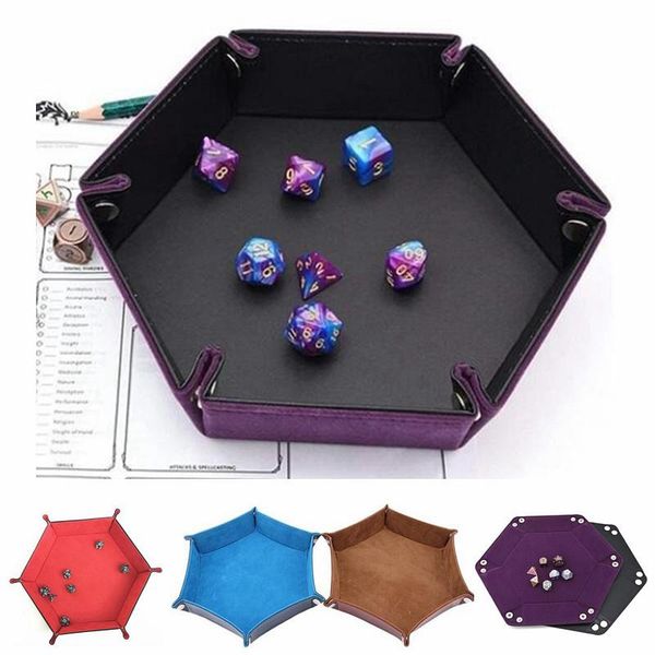 

kitchen storage & organization foldable box pu leather key wallet coin tray hexagonal games dice decorative jewelry organizer dish
