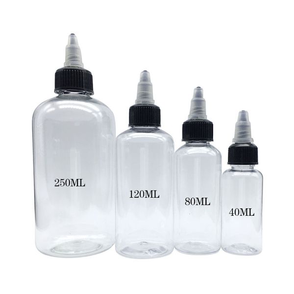 40 ml, 80 ml, 120 ml, 250 ml Kunststoff-Leergut-Tattoo-Tintenflasche, leere Flaschen mit mehreren Spezifikationen, optionale Ausrüstung, Stickerei-Farbgläser, 2 5 gf T2