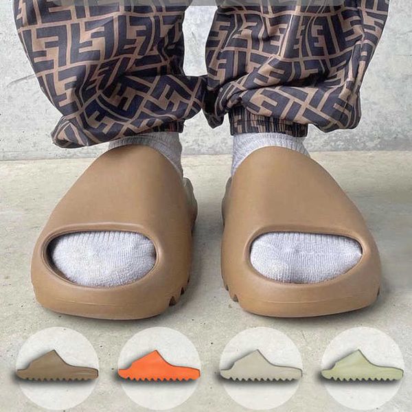 

yeesy slide women men slippers desert sand bone resin bench foam runner sneakers brown football basketball soccer shoes sports fashion d1g8, Black