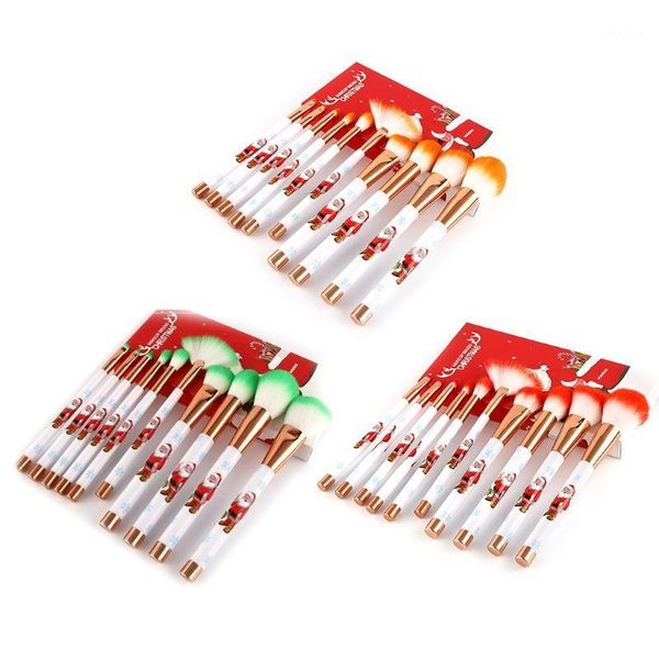 

10pcs professional christmas makeup brushes set foundation powder blushes eyeshadow cosmetic brush tools1