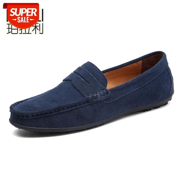 

polali suede leather slip on men loafers mocassin 2019 fashion men penny loafers mens flats male footwear big size #zo0q