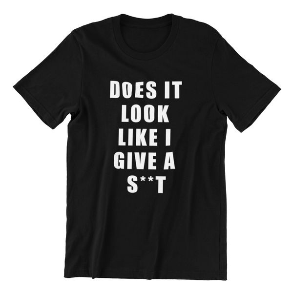 

does it look like i give a funny men cotton black t-shirt 100% gift, White;black