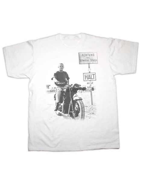 

mcqueen great escape print t shirt men men's t-shirts, White;black