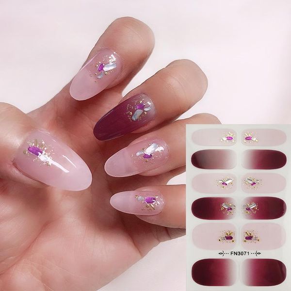 

1sheet glitter sequins series nail art sticker collection manicure 3d polish strips wraps for diy nails fashion party decor stickers & decal, Black