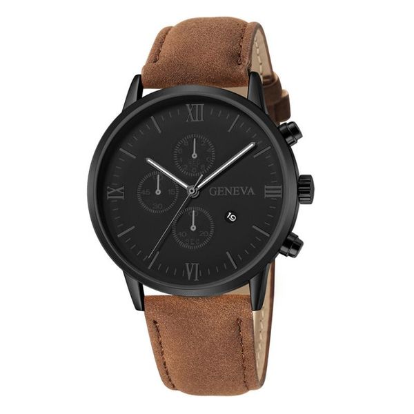 

wristwatches 2021 masculino watches men fashion date sport leather strap watch quartz business wristwatch reloj hombr drop, Slivery;brown