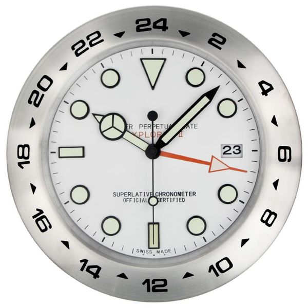 

sized 350mm metal watch shape wall clock with night lights dial logo clocks