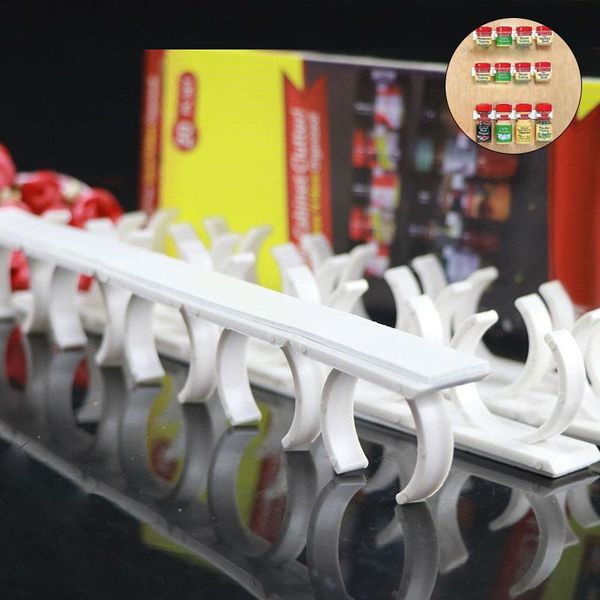 

kitchen storage & organization spice clip rack multi-use home self-adhesive wall-mounted jar plastic holder seasoning bottle organizer