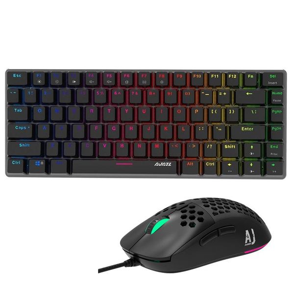 

keyboard mouse combos ak33 rgb backlit and 82 keys mechanical green black shaft gaming with 16000dpi wired mice for win/mac pc