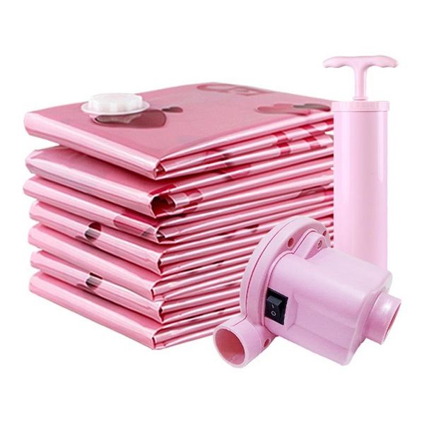 

storage bags home vacuum bag for clothes with valve heart shape border foldable compressed organizer space saving seal packet