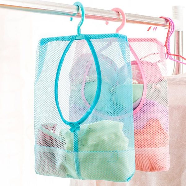 

storage bags hanging bag bathroom soap towel debris draining mesh organizer balcony socks underwear drying clothes multi use