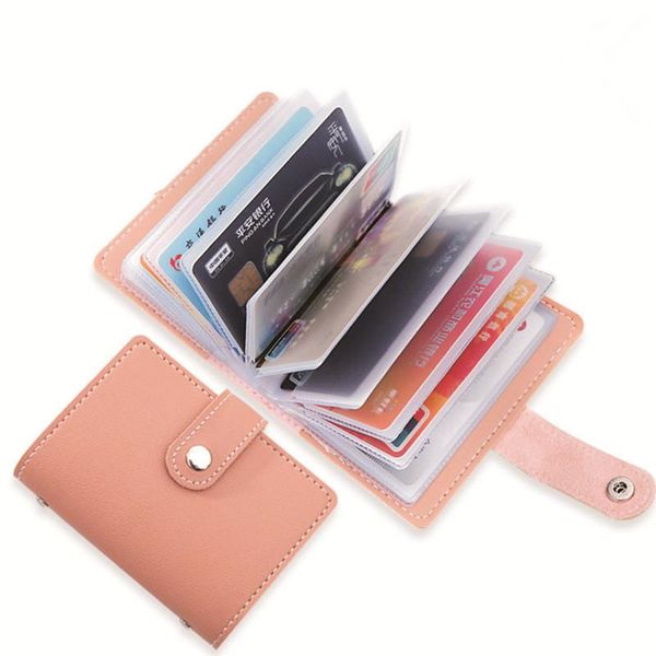 

card holders women's 26 cards slim pu leather id holder pocket case purse anti-theft brush anti-degaussing bank package, Brown;gray