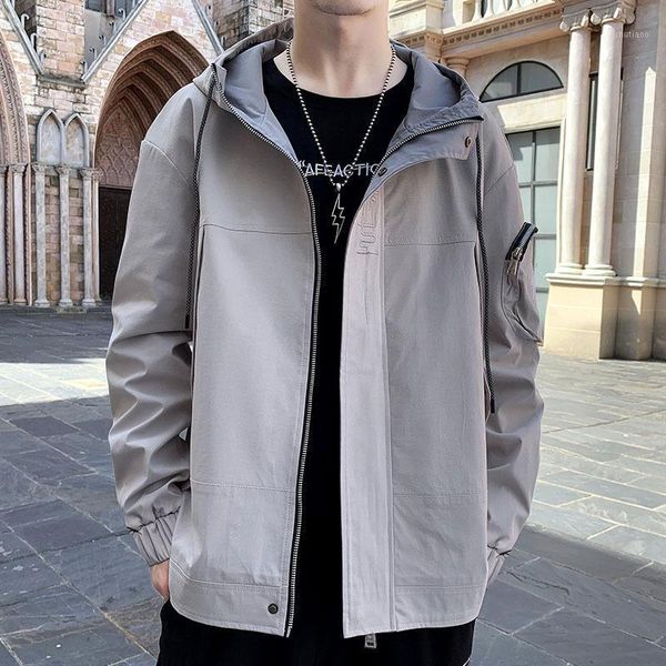 

men's jackets 2021 autumn coat korean version simple casual versatile clothes jacket, Black;brown
