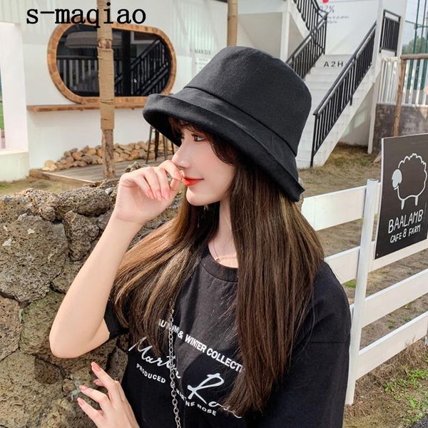 

fashion fisherman hat woman spring summer shade sun flat bucket hats head outdoor basin caps cotton wide brim, Blue;gray