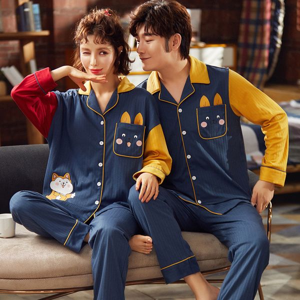 

2021nightwa couple pajamas set autumn cardigan pyjamas women and men pajamas long sleeve sleepwear lounge pijama plus size pajama, Black;red