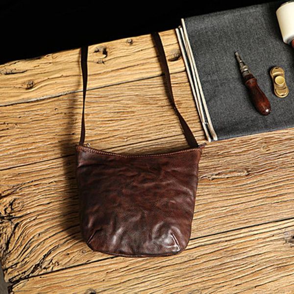 

evening bags original handmade girls messenger bag layer cowhide mini satchel casual all-match old fold leather small