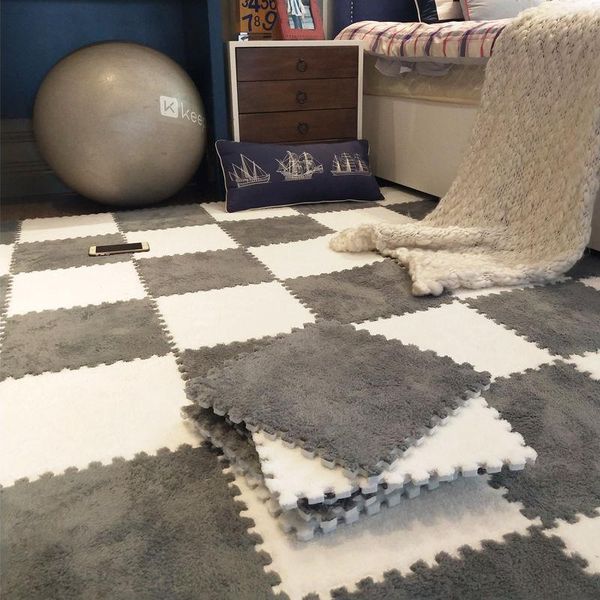 

carpets 10pcs/lot ins flannel carpet bedroom cute rooms bedside stitching floor mats girl heart tatami soft living room