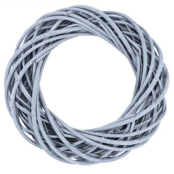

decorative flowers & wreaths 1pc willow rattan wreath diy garland door hanging festival decor (gray)