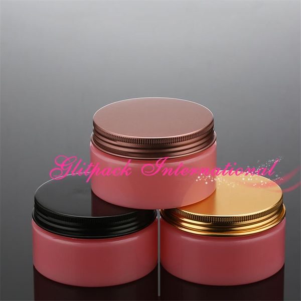

storage bottles & jars flamingo pink empty jar 100g black/bronze gold aluminum cap pet containers cream packaging plastic colored pot 100ml