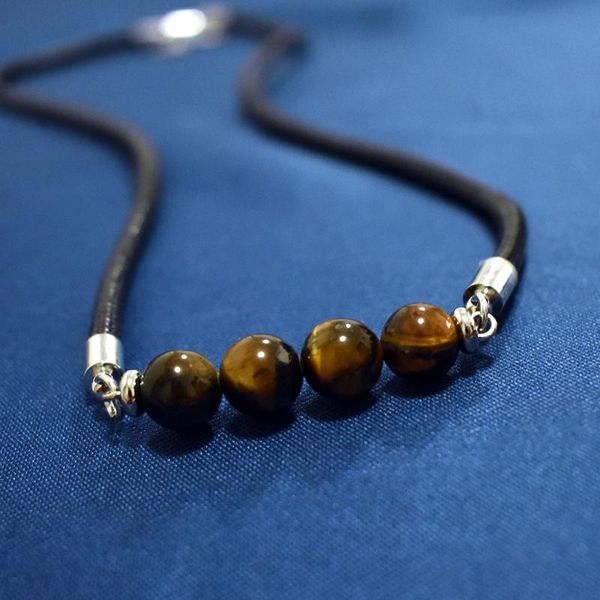 

pendant necklaces nature tiger eye stone pendants & for men women beads weave fashion rope chain jewelry, Silver