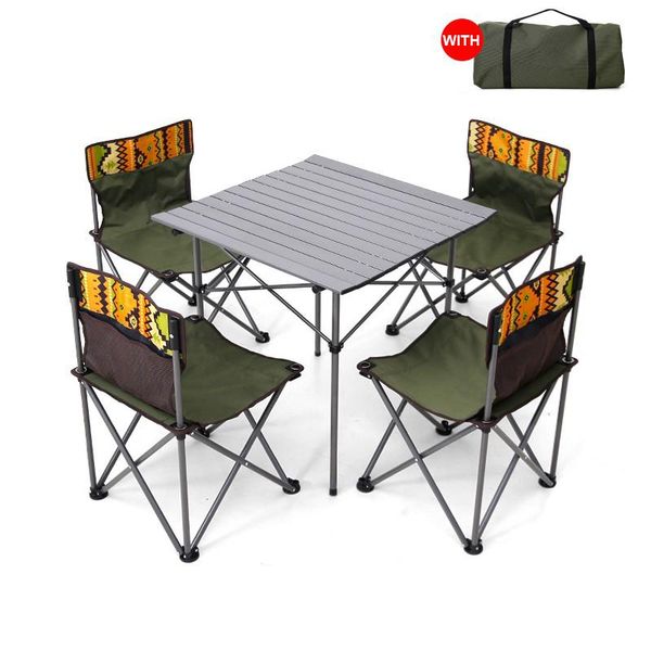 

camp furniture camping table and chair folding set portable easy storage outdoor one table/four with carry bag