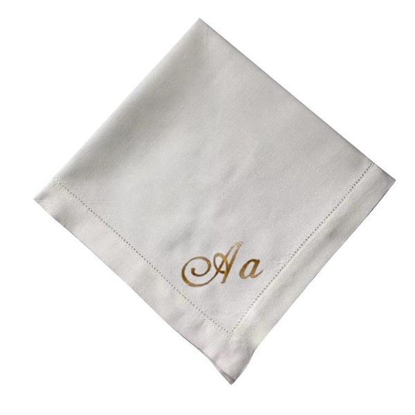 

table napkin 6pcs embroidery simple white cotton linen fabric cloth 45x45cm restaurant wedding party customizable