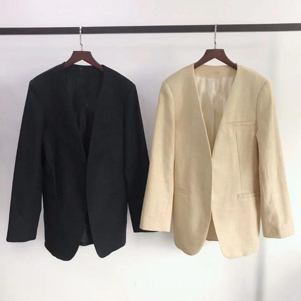 

women's suits & blazers women solid color suit coat v-neck long sleeve simple loose female blazer cardigan autumn winter 2021, White;black