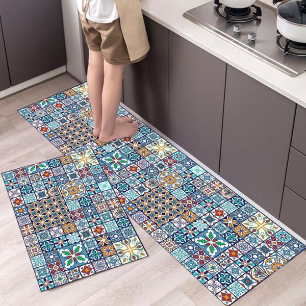 

carpets bohemian style bath outdoor entrance doormat long non-slip kitchen mat washable living room bathroom anti-slip absorbent carpet
