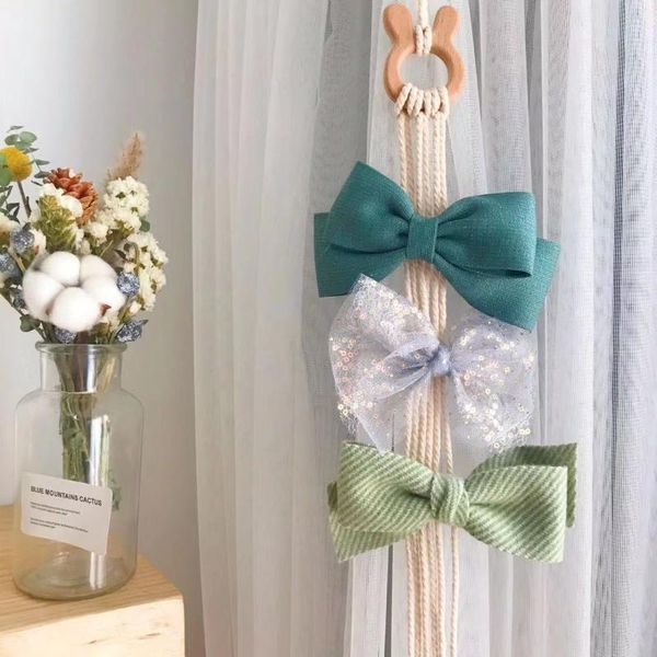 

decorative objects & figurines nordic style wood girl baby hair clip and buckle jewelry accessories po storage organizer room wall pe