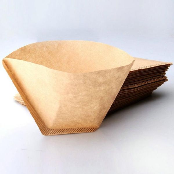 

coffee filters 100pcs/pack unbleached filter papers natural eco-friendly paper practical strainer drip