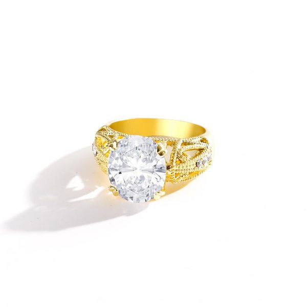 

wedding rings 2021 latest ring female fashion gold inlaid egg-shaped white hollow design ladies wholesale, Slivery;golden