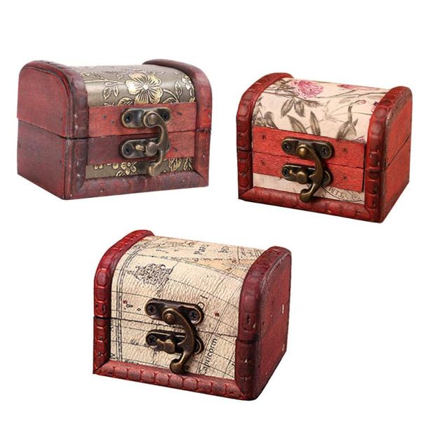 

gift wrap 3pcs retro small wooden box jewelry storage case delicate treat party favor