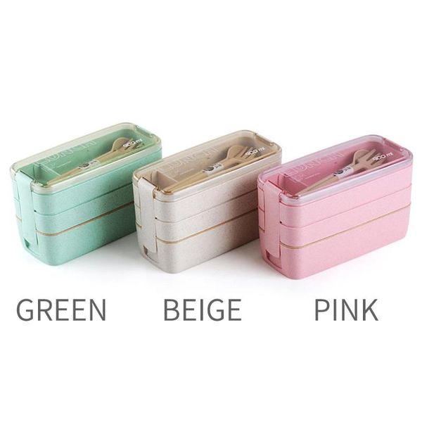 

dinnerware sets lunch box wheat straw 900ml with lid school camping travel container bento pp picnics office durable elegant