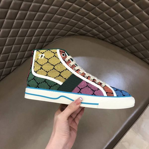 

(high- famous designer 1977 sneakers canvas luxurys shoe beige blue washed jacquard denim men and women shoes rubber sole embroidery retro c, Black