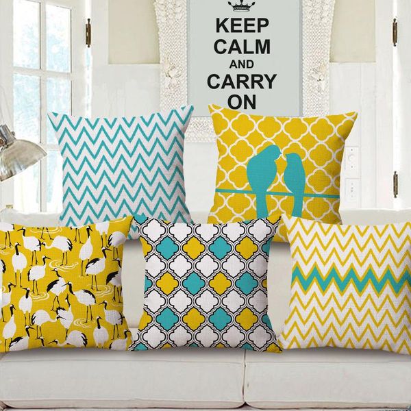 

mediterranean sofa cushion pillow bar back pillow northern europe style couple pillowcase dop color bird print cushion cover